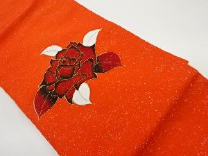 塩瀬金彩薔薇模様名古屋帯